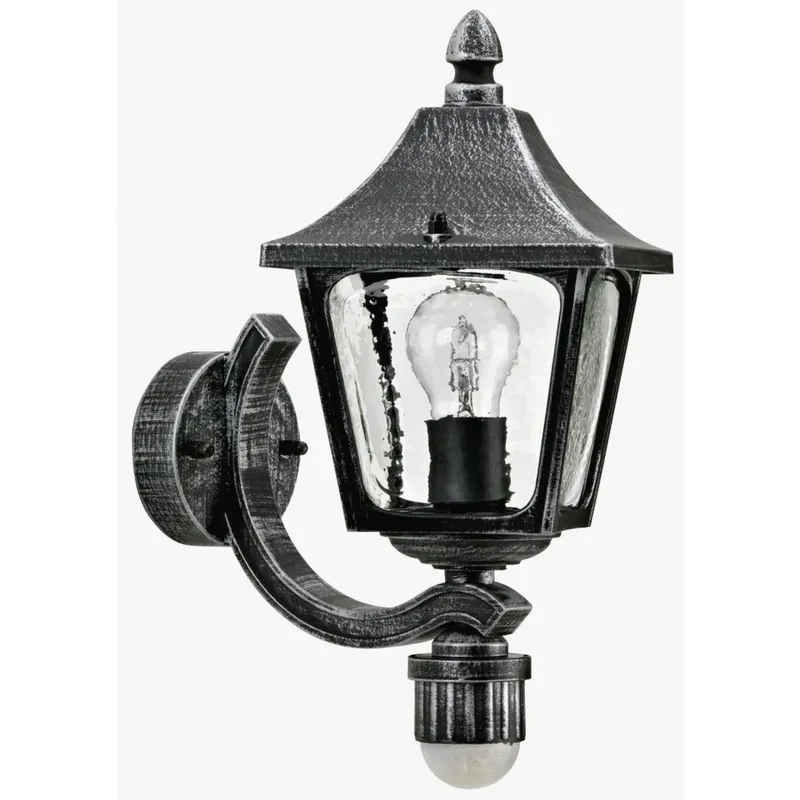 Albert 1822 Buiten muurverlichting Zwart, Zilver, 1-licht, Bewegingsmelder Favoriet