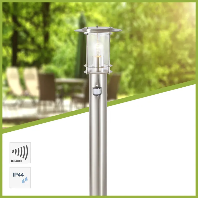 Brilliant York Padverlichting Zilver, 1-licht, Bewegingsmelder Seizoensaanbieding