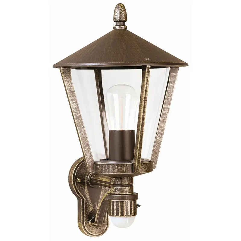 Nu Kopen Albert 815 Buiten muurverlichting Bruin, Messing, 1-licht, Bewegingsmelder