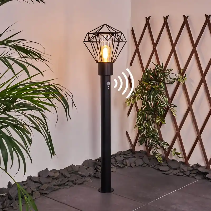 Solda Padverlichting Zwart, 1-licht, Bewegingsmelder In De Mode