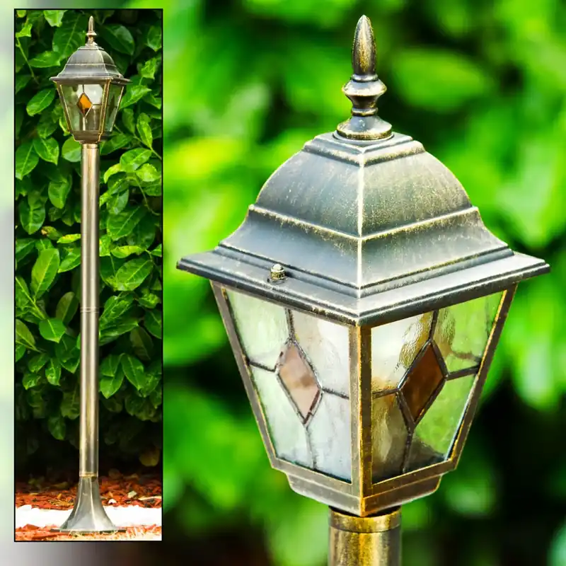 Antibes Buiten staande lamp Bruin, Goud, 1-licht Budget