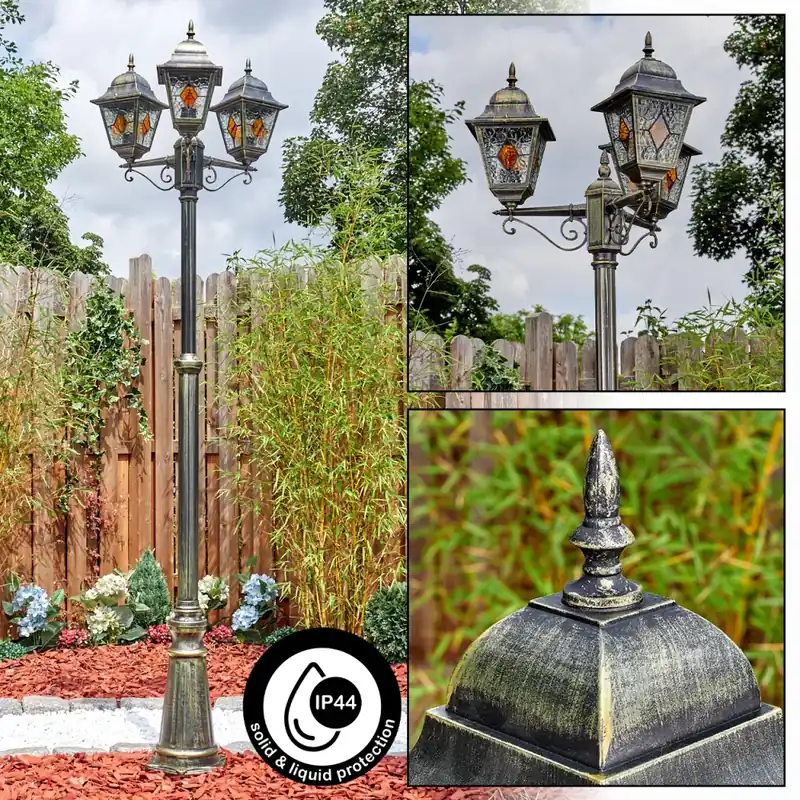 Chatelain Buitenlicht, Kandelaar, Pad licht Goud, Zwart, 3-lichts Fabrieksprijs