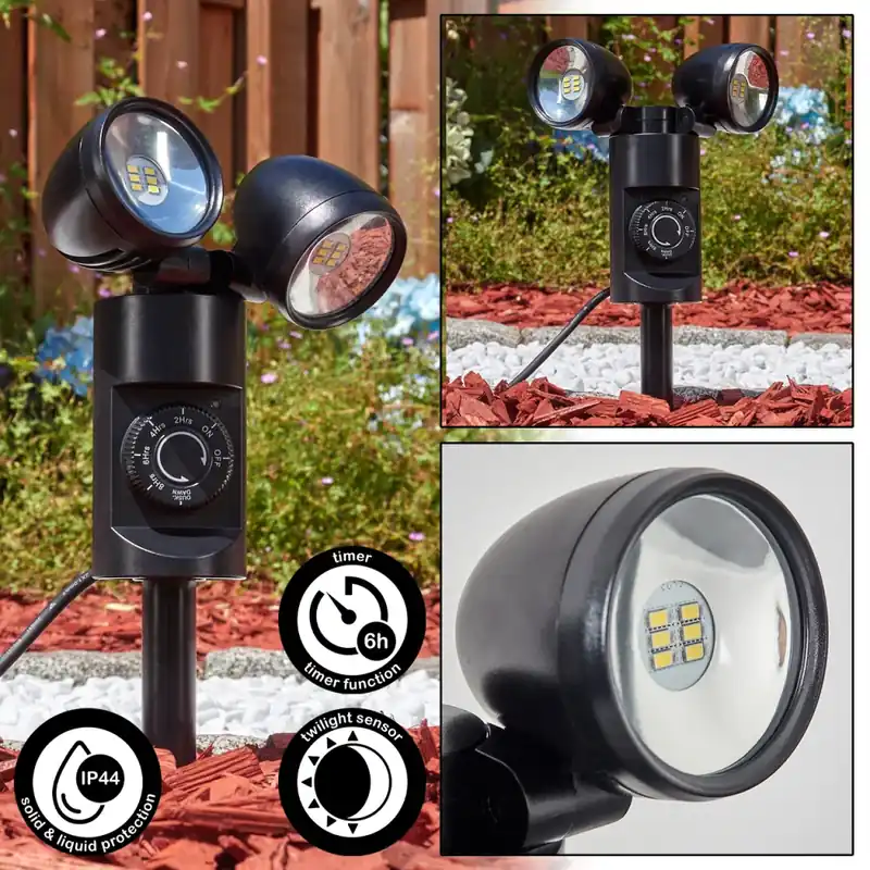 Plingshult Buitenlicht, Aarde piek, Pad licht LED Zwart, 2-lichts Gratis Retour