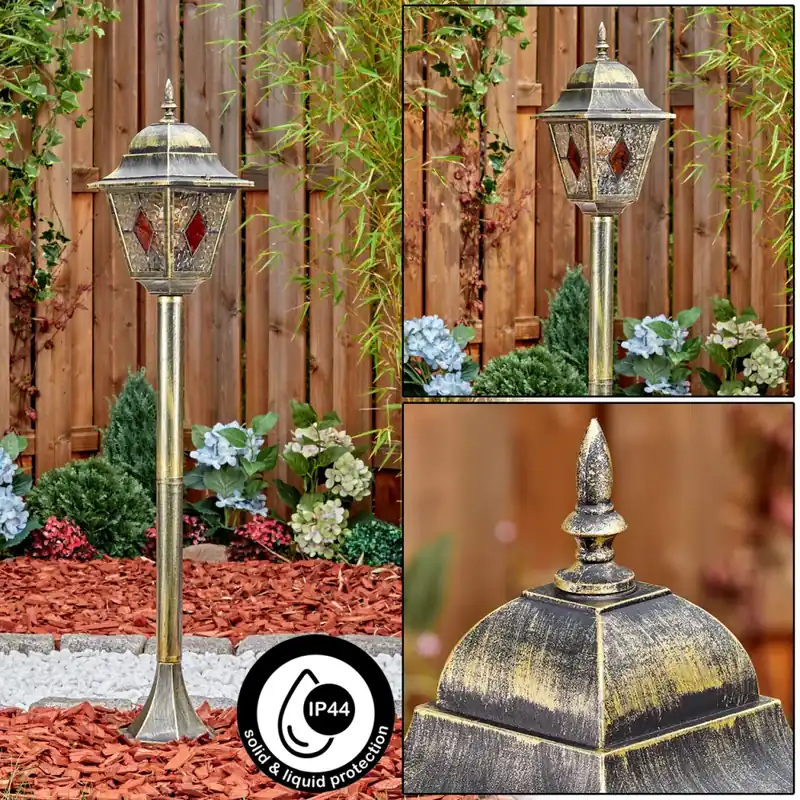 Handgemaakt Chatelain Buitenlicht, Pad licht Goud, Zwart, 1-licht