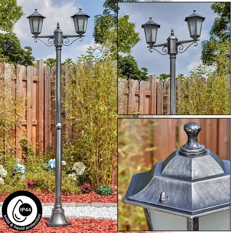 Loria Buitenlicht, Kandelaar, Pad licht Zwart, Zilver, 2-lichts Nieuwe Collectie