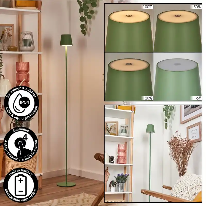 Allen Staande lamp LED Groen, 1-licht Nu Kopen