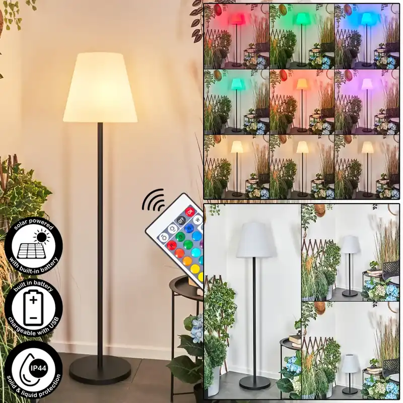 Alleen Vandaag Fisao Solar vloerlamp voor buiten LED Zwart, 41-lichts, Afstandsbediening