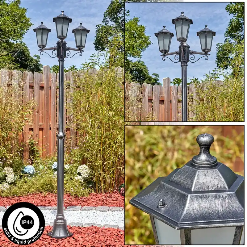Weekendaanbieding Loria Buitenlicht, Kandelaar, Pad licht Zwart, Zilver, 3-lichts