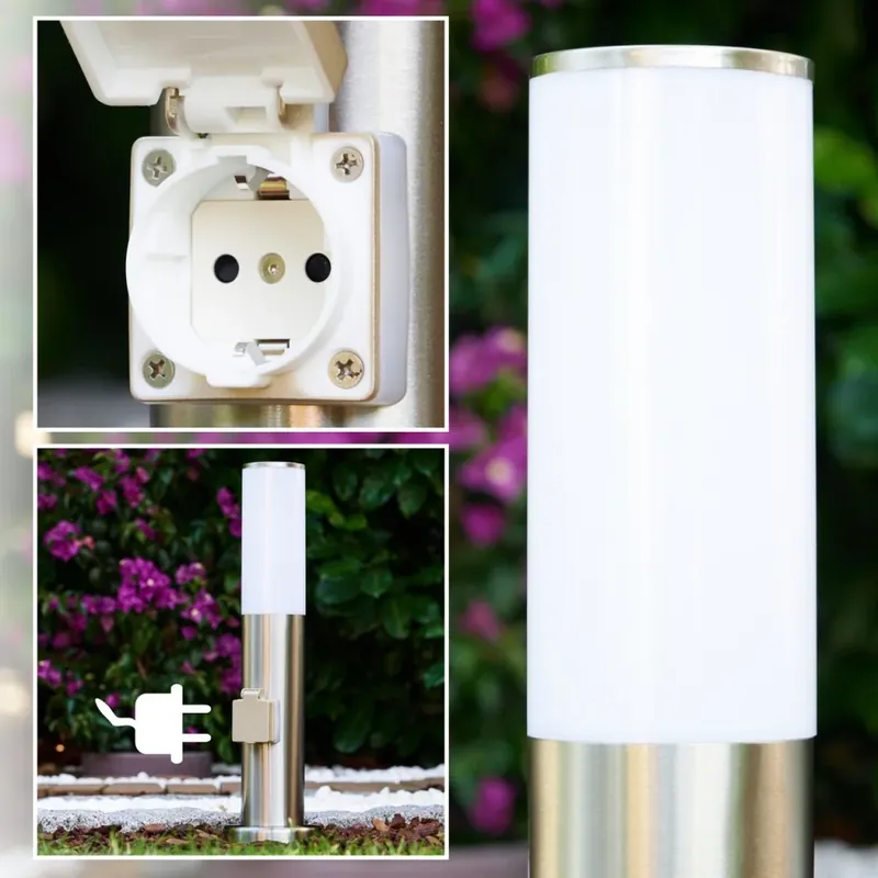 Caserta Staande lamp, Pad licht roestvrij staal, Wit, 1-licht Laatste Versie