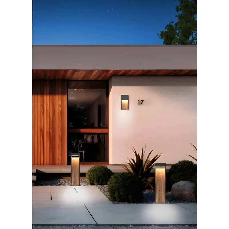 Trio verlichting SALMON Buiten staande lamp LED Hout licht, 1-licht Geld-Terug-Garantie