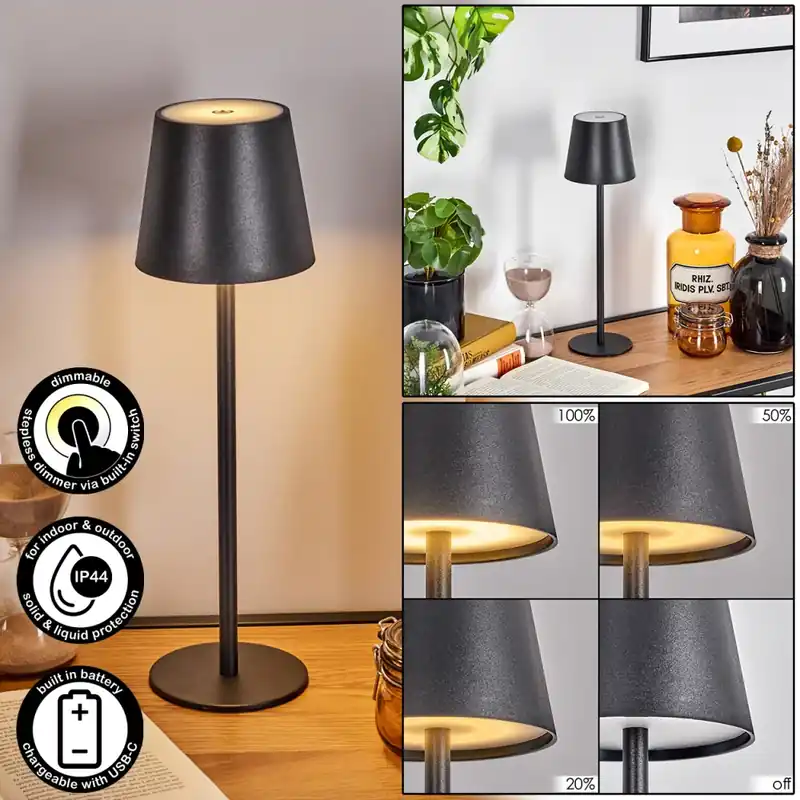 Seizoensaanbieding Salgadinho Tafellamp LED Zwart, 1-licht