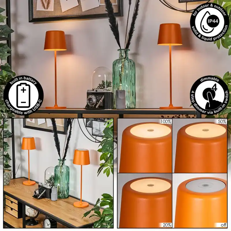 Exclusief Belece Buiten tafellamp, Tafellamp LED Oranje, 1-licht