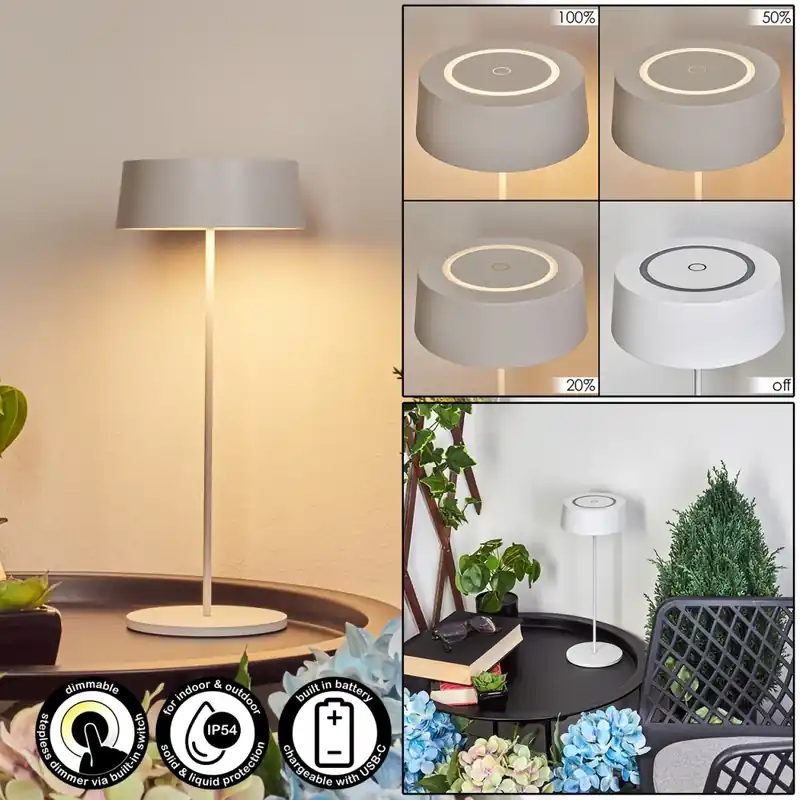 Kouvi Tafellamp voor buiten LED Wit, 1-licht Fabrieksprijs