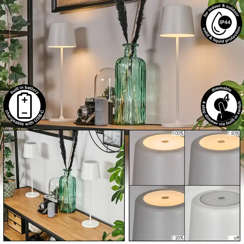 Belece Buiten tafellamp, Tafellamp LED Wit, 1-licht Favoriet