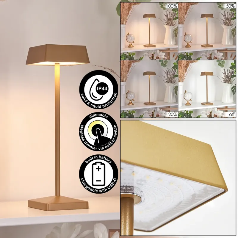 Lage Kosten Algeraz Tafellamp LED Messing, 1-licht