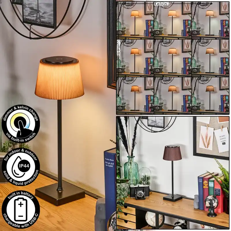 Op = Op Longchamps Buiten tafellamp, Tafellamp LED Bruin, Zwart, 1-licht