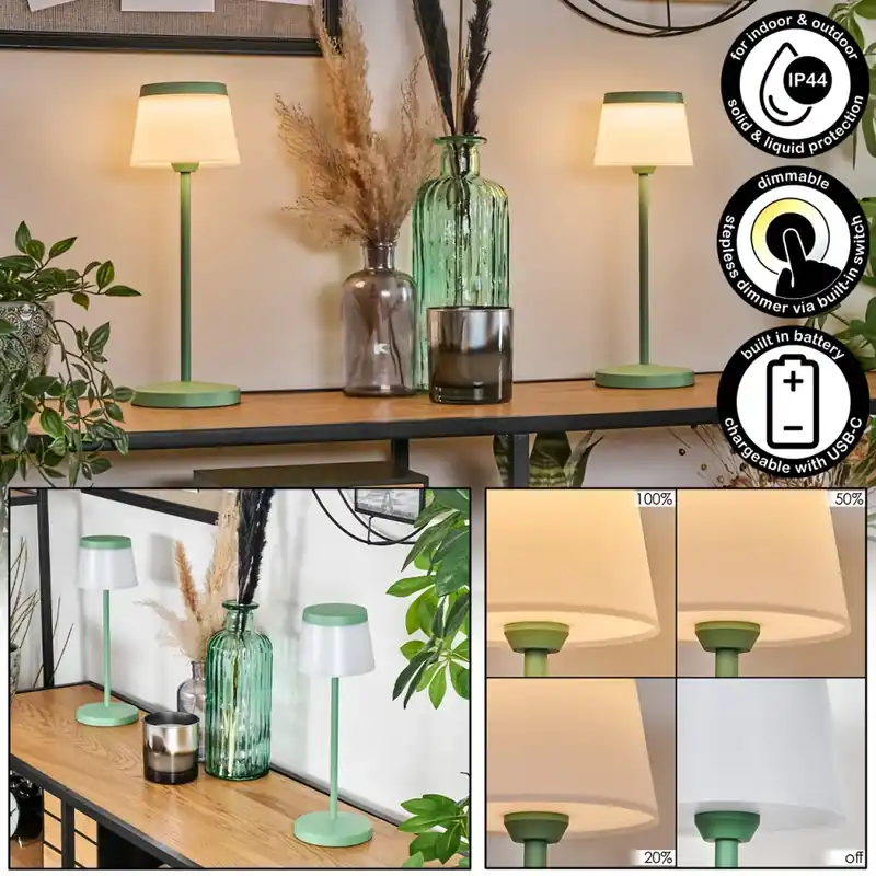 Weekendaanbieding Algeraz Buiten tafellamp, Tafellamp LED Groen, 1-licht