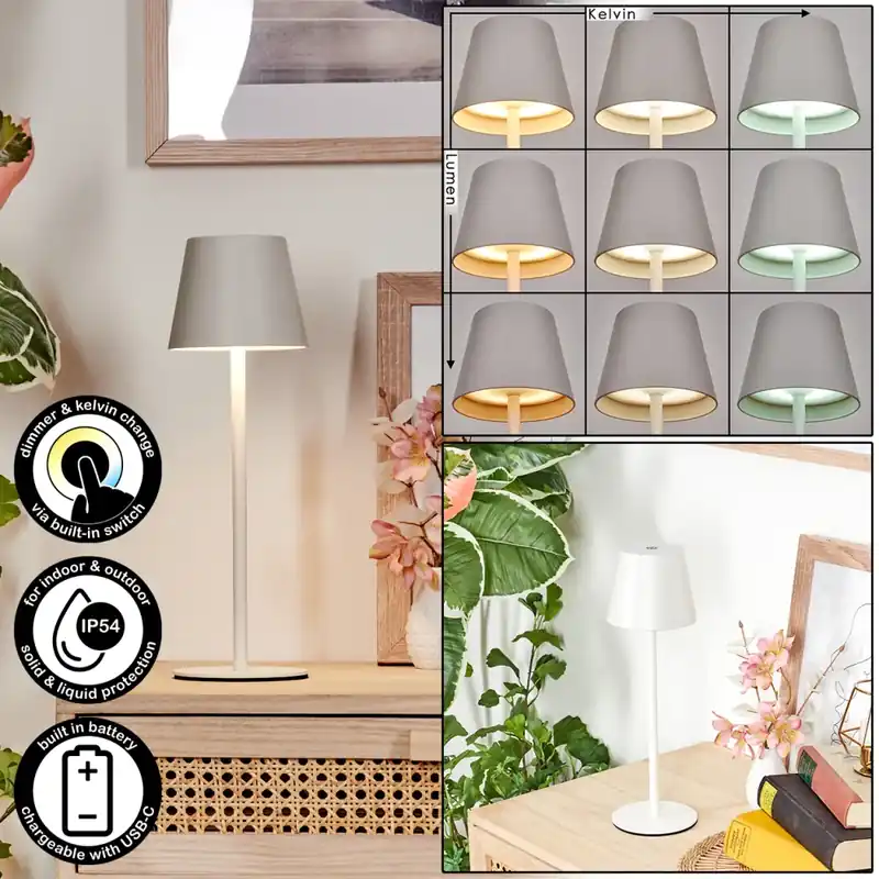 Salgadinho Buiten tafellamp, Tafellamp LED Wit, 1-licht Lage Kosten