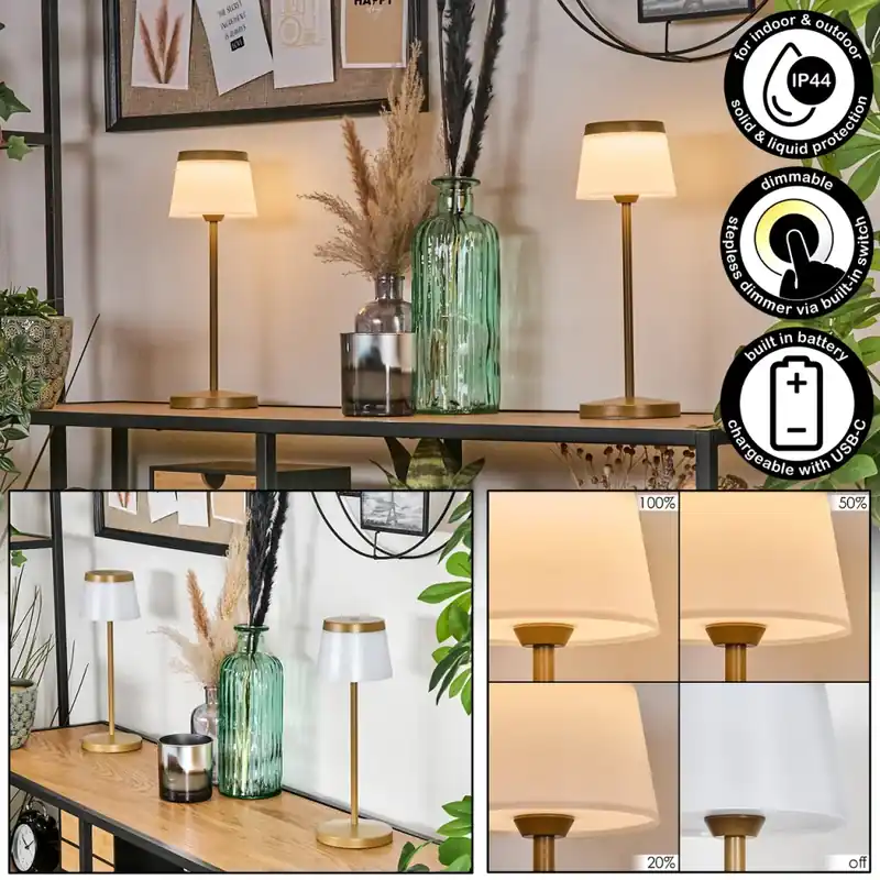 Beste Prijs Algeraz Buiten tafellamp, Tafellamp LED Beige, 1-licht