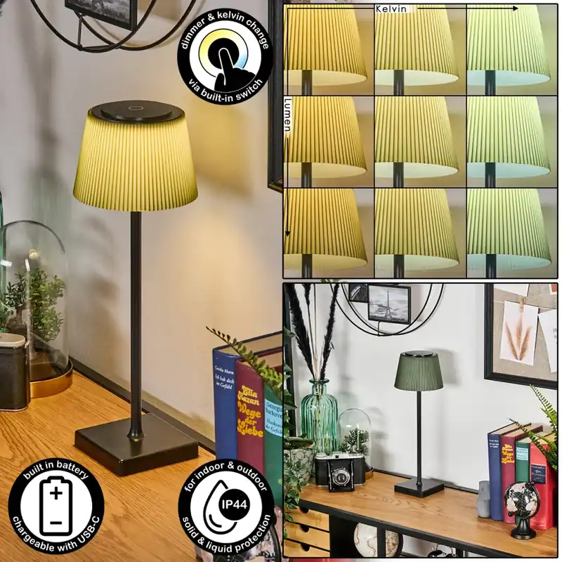 Longchamps Buiten tafellamp, Tafellamp LED Bruin, Groen, 1-licht Koop Online