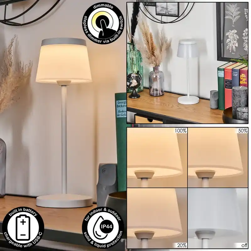 Algeraz Buiten tafellamp, Tafellamp Wit, 1-licht Budget