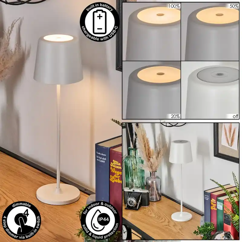 Trendy Belece Buiten tafellamp, Tafellamp LED Wit, 1-licht