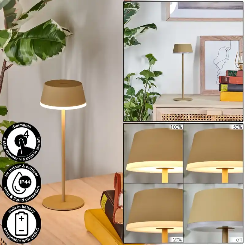 Veilige Betaling Romdrup Buiten tafellamp, Tafellamp LED Zandkleurig, 1-licht
