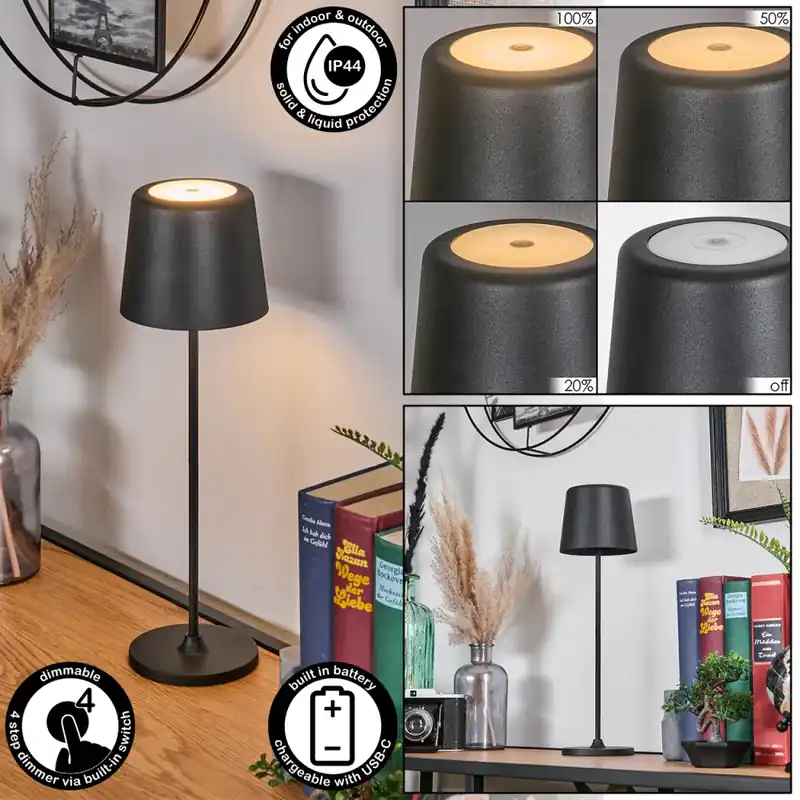 Belece Buiten tafellamp, Tafellamp LED Zwart, 1-licht Budget