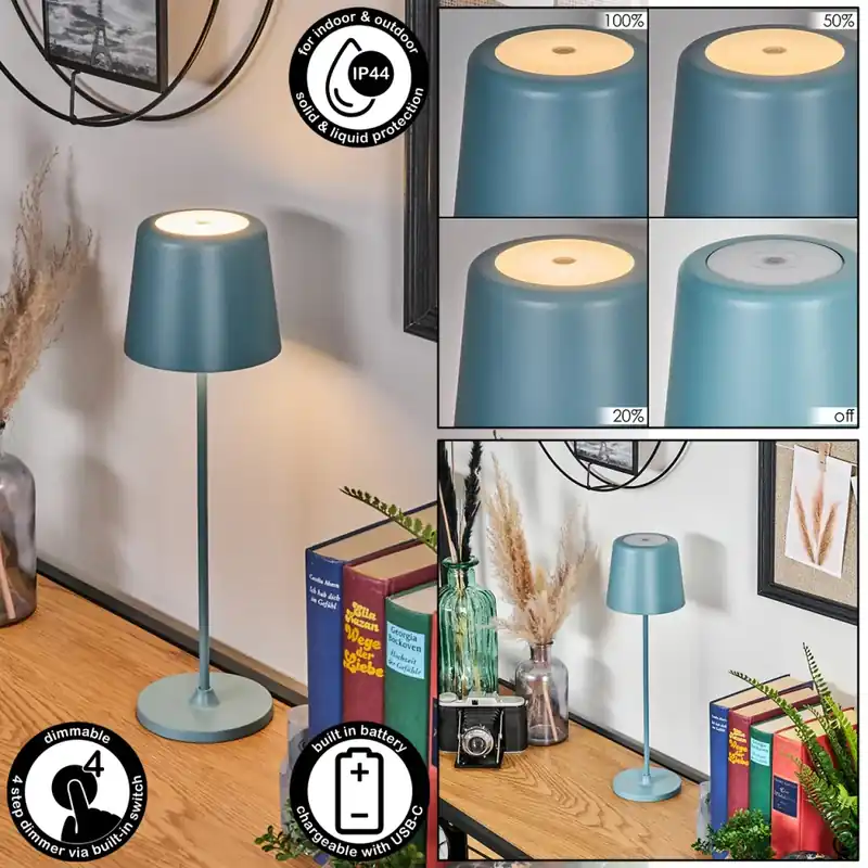 Koop Vandaag Belece Buiten tafellamp, Tafellamp LED Blauw, 1-licht