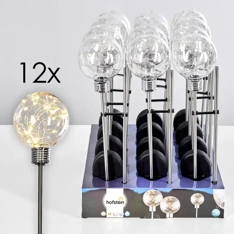 Limited Edition Hilda Zonnelamp set van 12 LED Chroom, 20-lichts
