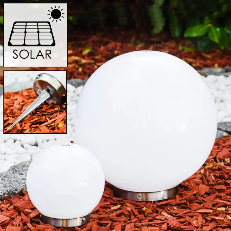 Betrouwbaar Kogellamp set solar LED roestvrij staal, 2-lichts