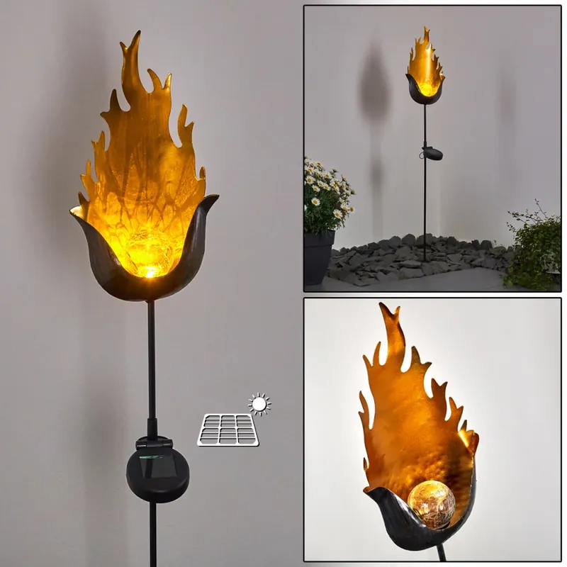 Rovinj Solarlamp LED Zwart-Goud, 1-licht Uitverkoop