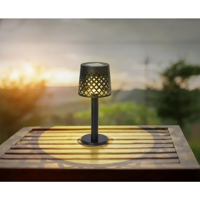 Authentiek Globo SOLAR Tafellamp LED Zwart, Transparant, Helder, 1-licht
