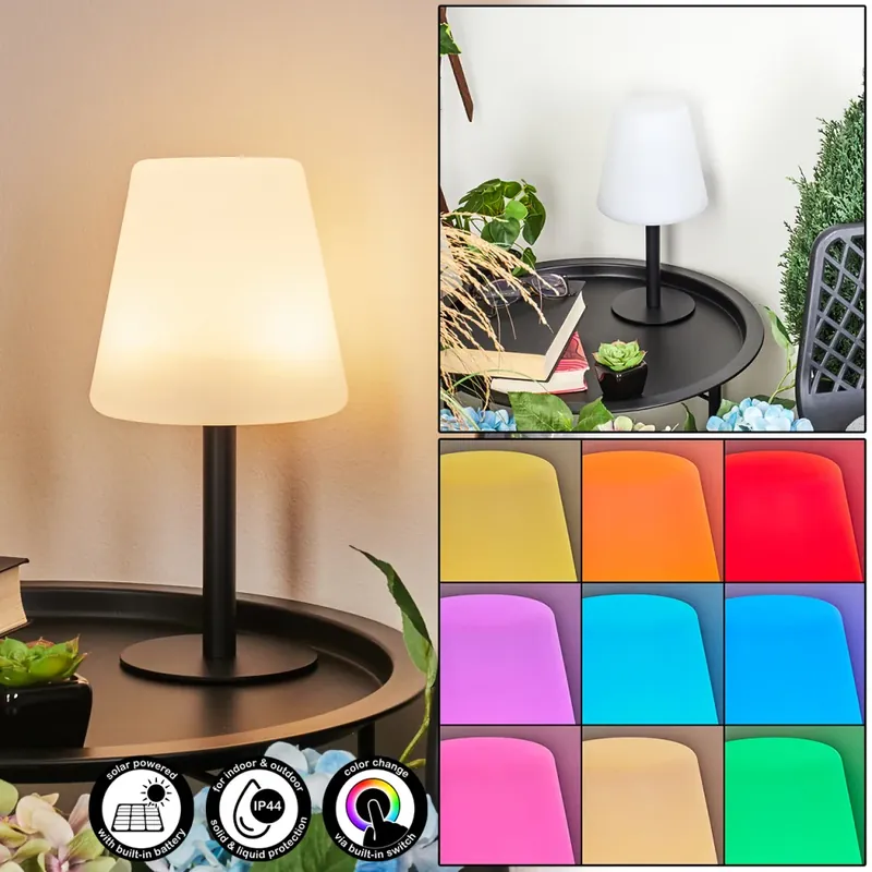 Betrouwbaar Zoume Solar Tafellamp voor buiten LED Zwart, 8-lichts, Kleurwisselaar
