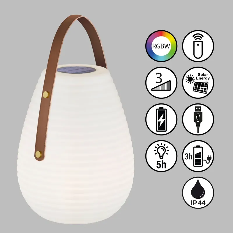 Speciale Aanbieding SCHÖNER WOHNEN-Kollektion Bell Tafellamp voor buiten LED Wit, 1-licht, Afstandsbediening, Kleurwisselaar
