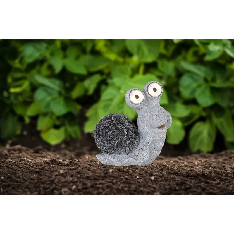Seizoensaanbieding Globo SCHNECKE Solarlamp LED Grijs, 2-lichts
