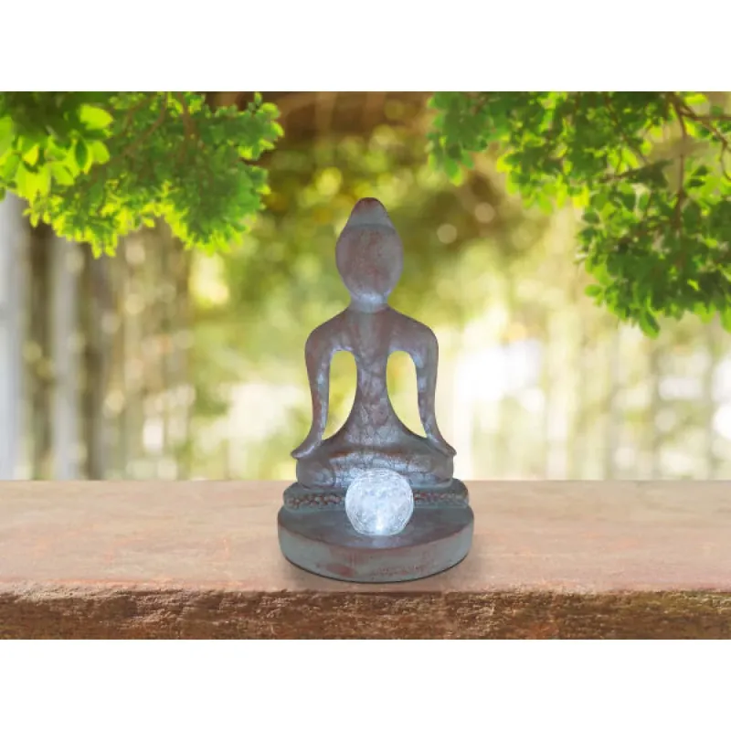 Beperkte Voorraad Gobo BUDDHA Solarlamp LED Brons, Grijs, 1-licht