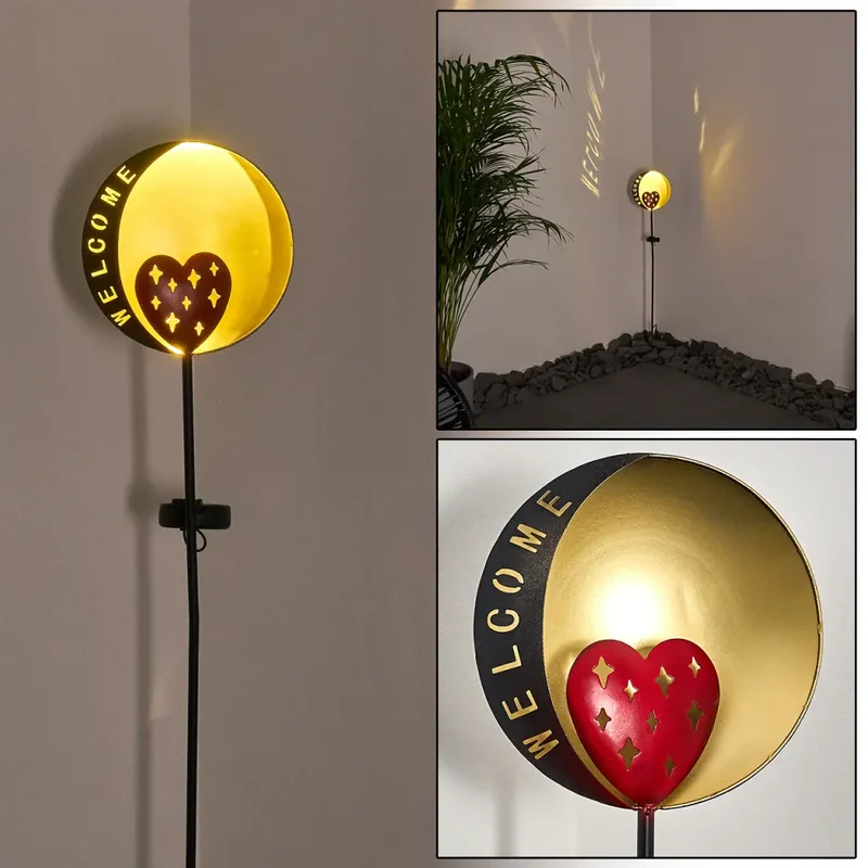 Lodz Solarlamp LED Red, Zwart-Goud, 1-licht Express Levering