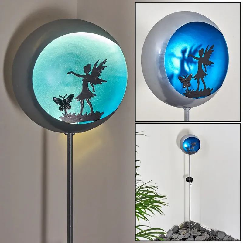 Trendy Loano Solarlamp LED Blauw, Zilver, 1-licht