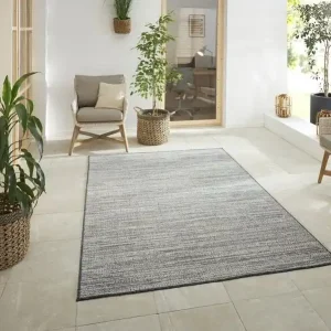 Luxe Elle Decoration - Binnen & Buitenkleed - Omkeerbaar - Gemini - Gemeleerd - Zilver