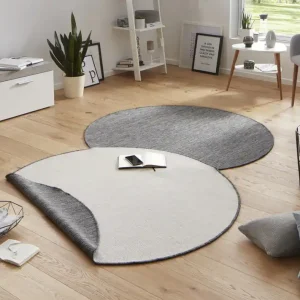 Rond Binnen & Buiten Omkeerbaar vloerkleed - Miami Grijs Aanbieding