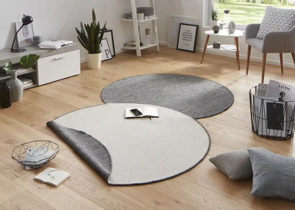 Rond Binnen & Buiten Omkeerbaar vloerkleed - Miami Grijs Aanbieding