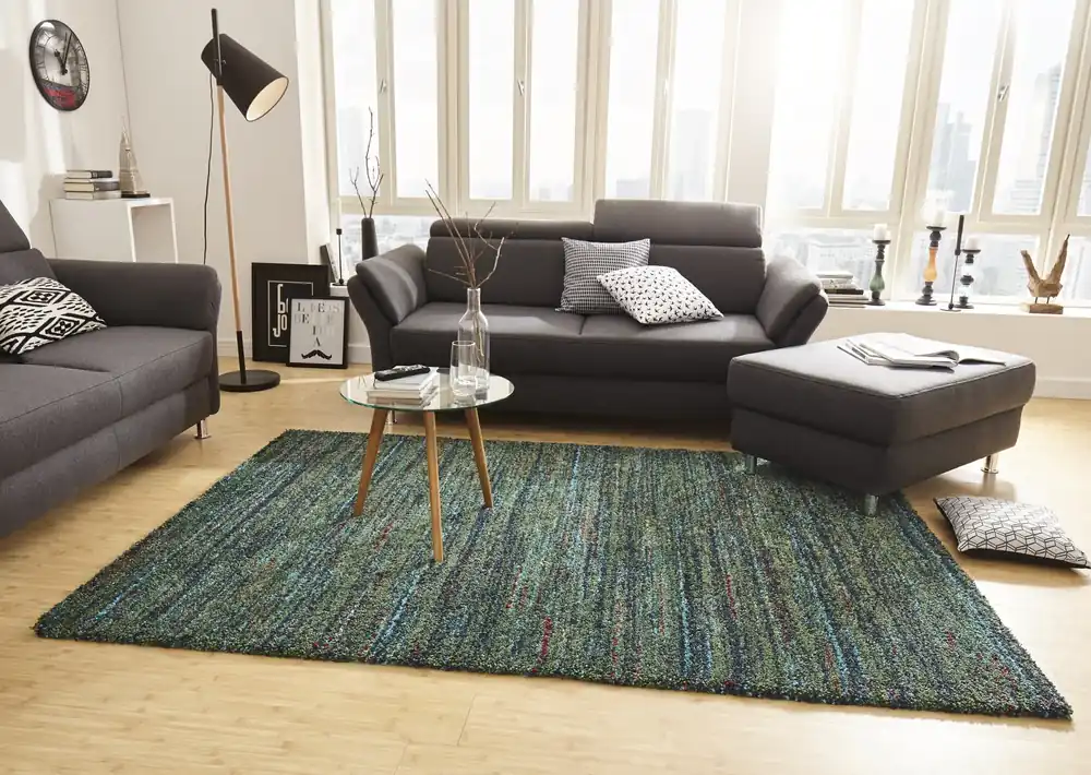 Weekendaanbieding Hoogpolig vloerkleed - Nomadic Chic Groen/Blauw