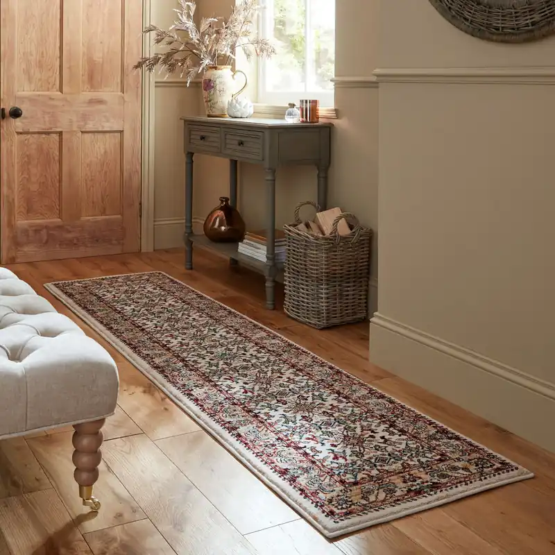 Ambachtelijk Loper Klassiek Vloerkleed - Vintage - Sandford - Creme