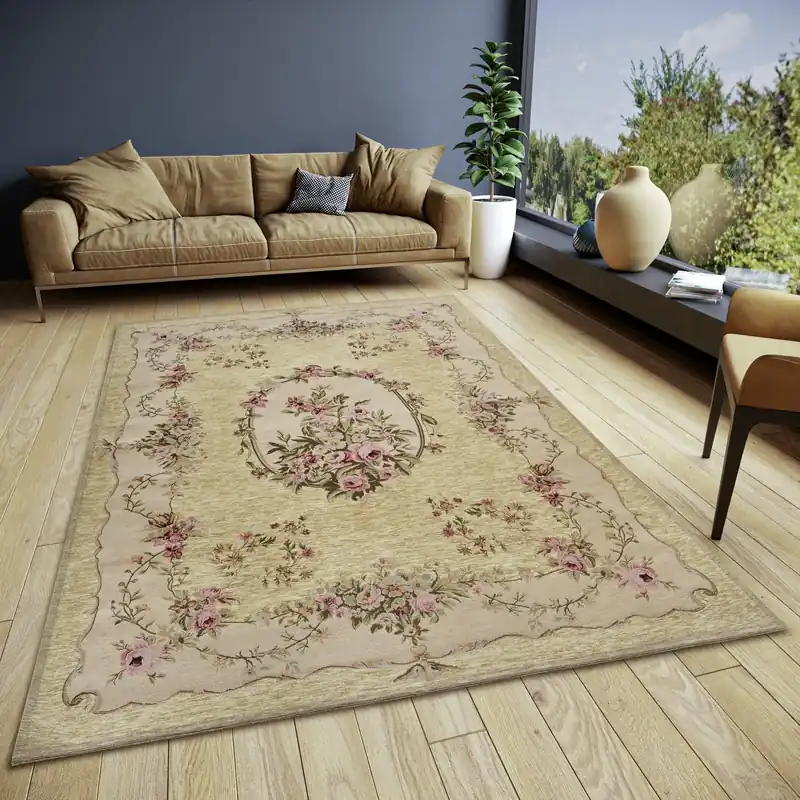 Superprijs Bloemen vloerkleed - Asmaa Vintage Beige/Crème