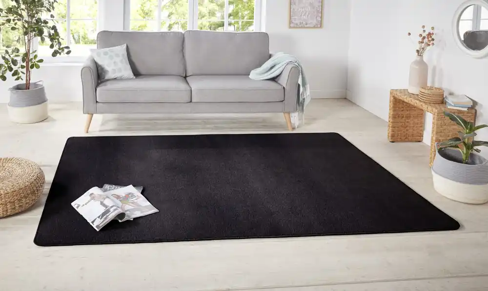 Veilige Betaling Effen vloerkleed - Nasty Zwart