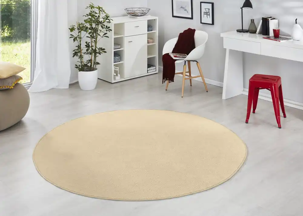 Rond effen vloerkleed - Fancy Beige Alleen Vandaag