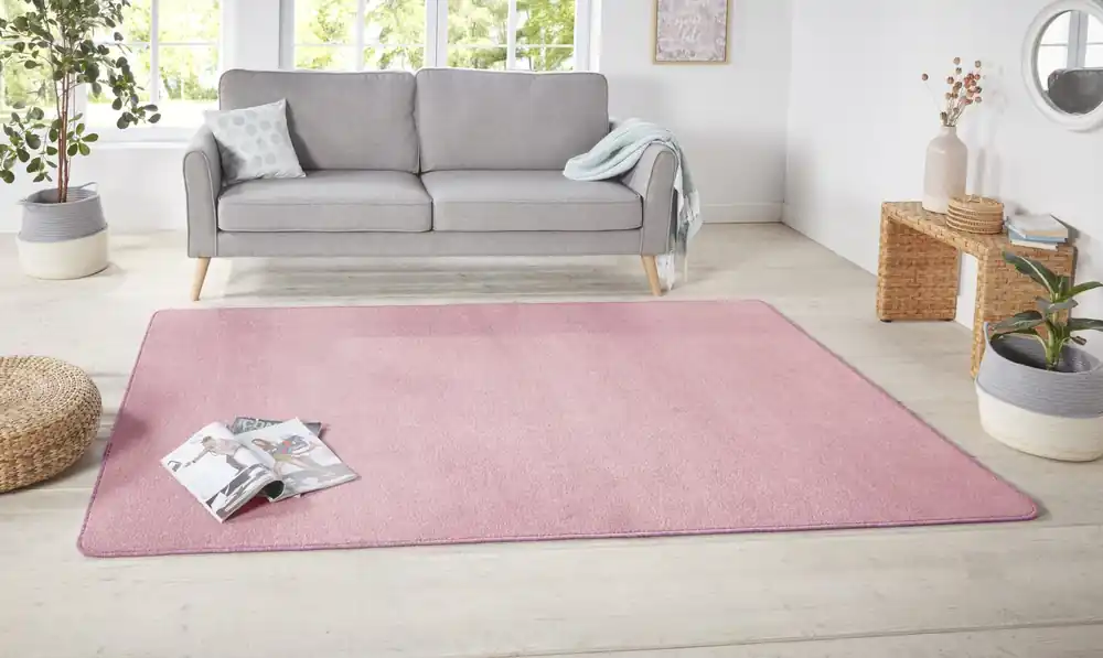 Uitverkoop Effen vloerkleed - Nasty Lichtroze