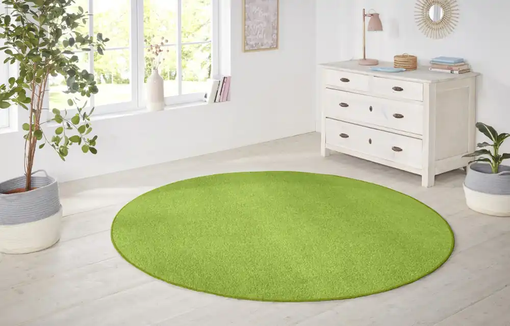 Professioneel Rond effen vloerkleed - Nasty Groen