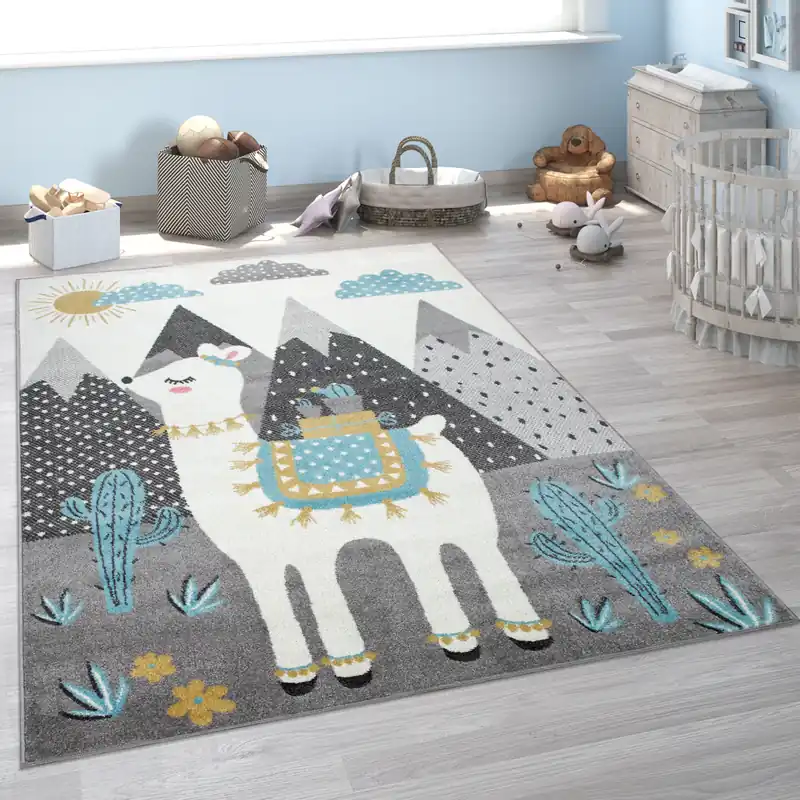 Modern Vloerkleed kinderkamer - Ninaro Lama Grijs